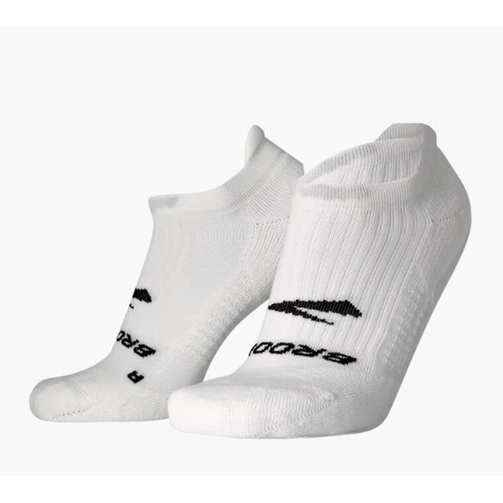 Brooks Unisex Large White 1 Pair Ghost No Show Running Athleisure Socks C12-5